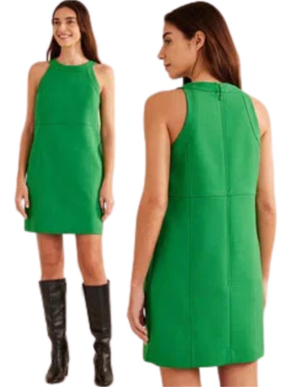 Boden Sleeveless Mini Shift Dress Women's 8R Kelly Green Preppy Cocktail Career